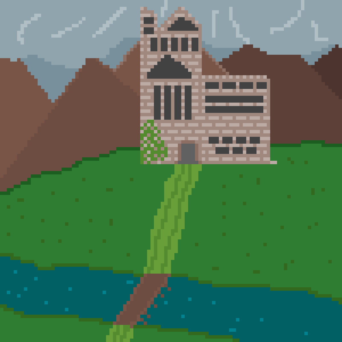 Pixel Castle Background