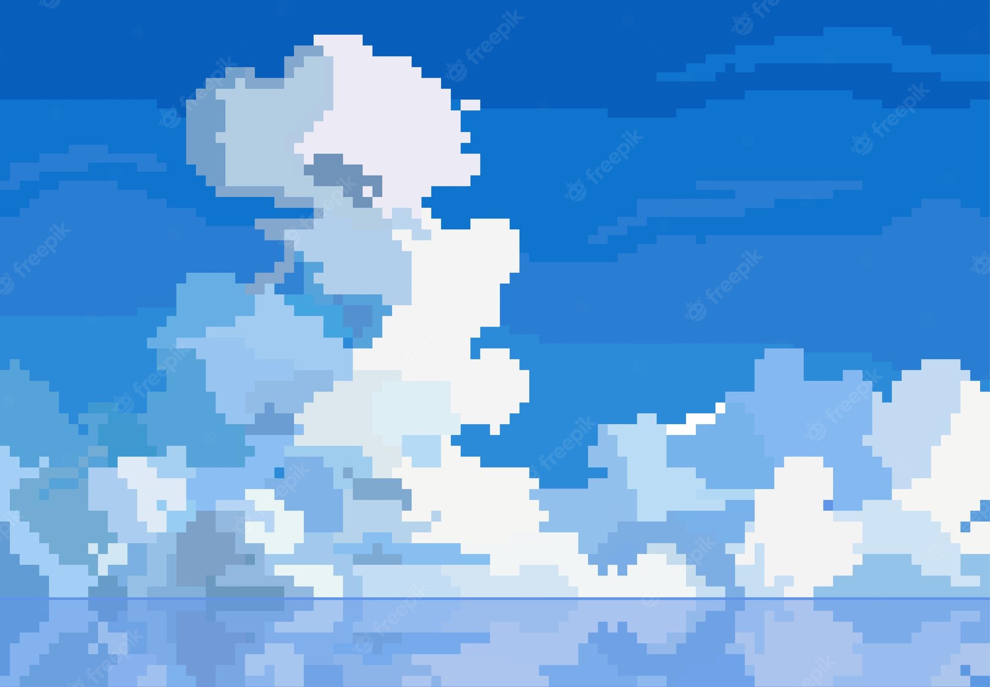 Pixel Clouds Background