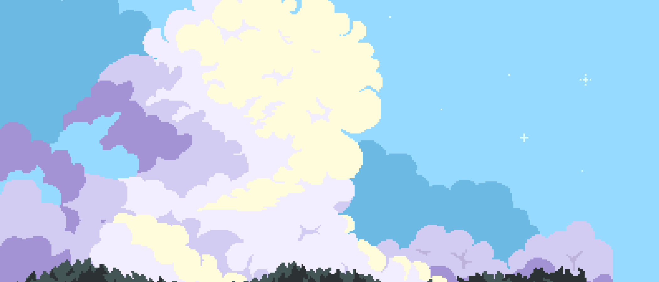 Pixel Clouds Background