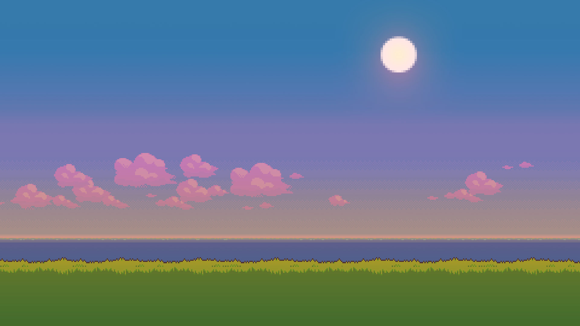 Pixel Clouds Background