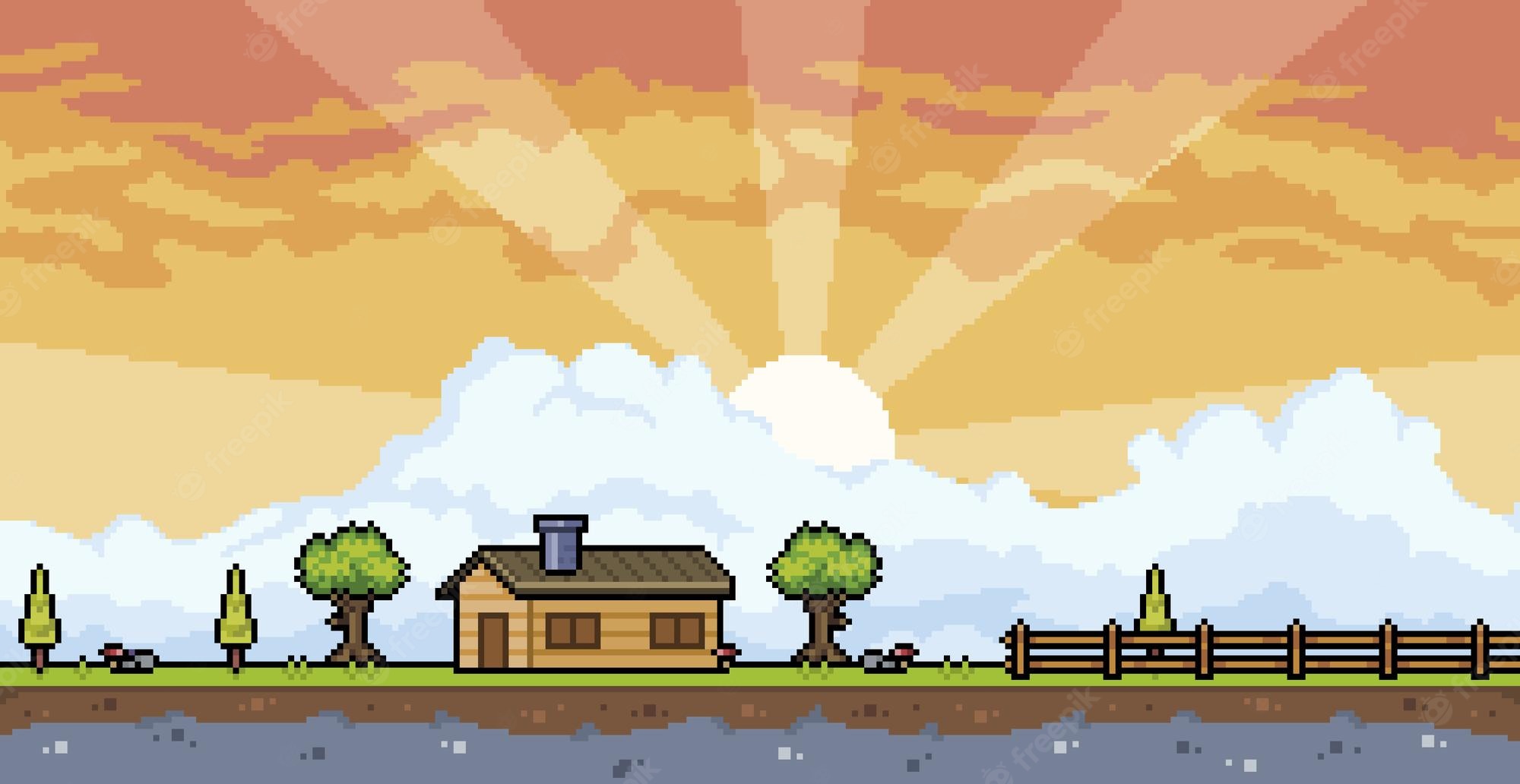 Pixel Clouds Background