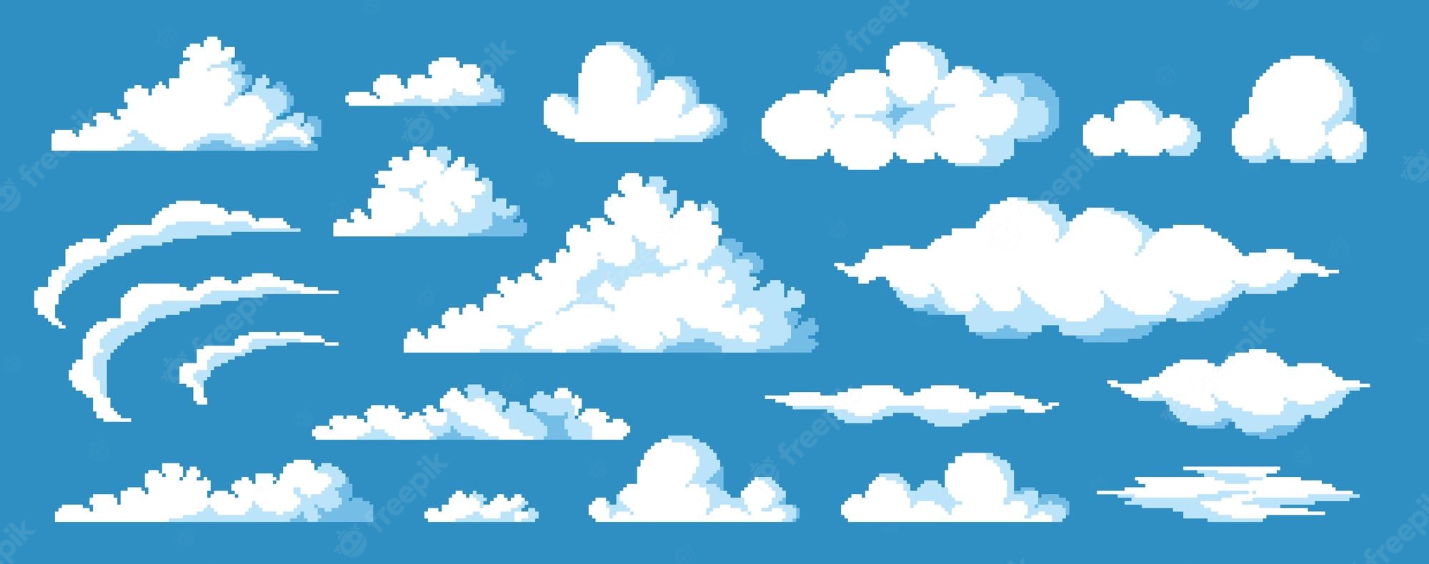 Pixel Clouds Background