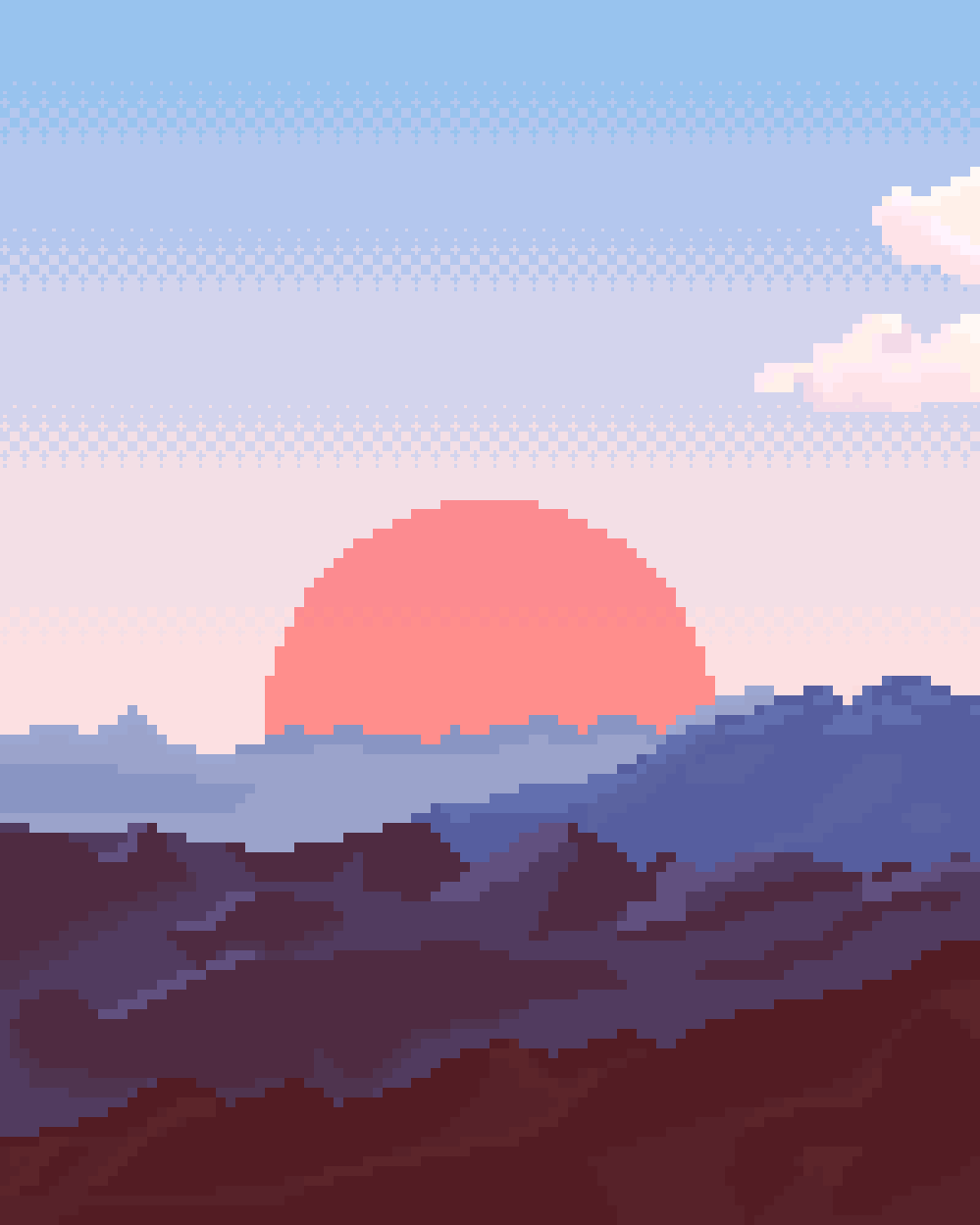 Pixel Clouds Background