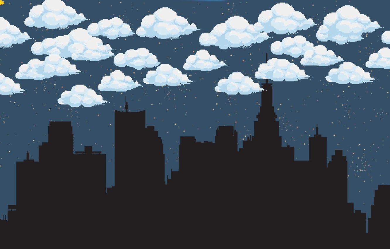 Pixel Clouds Background