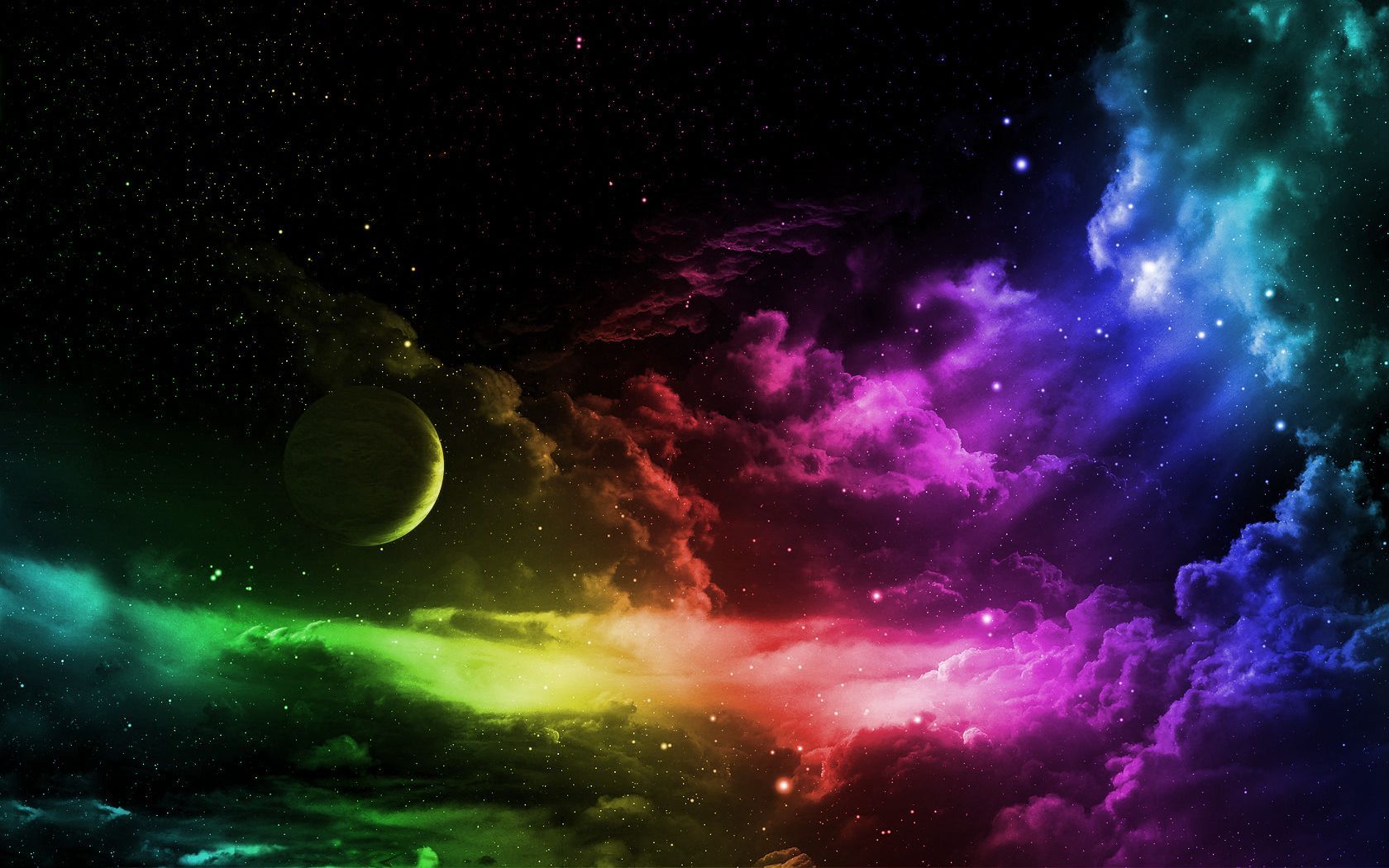 Rainbow Nebula Galaxy Background