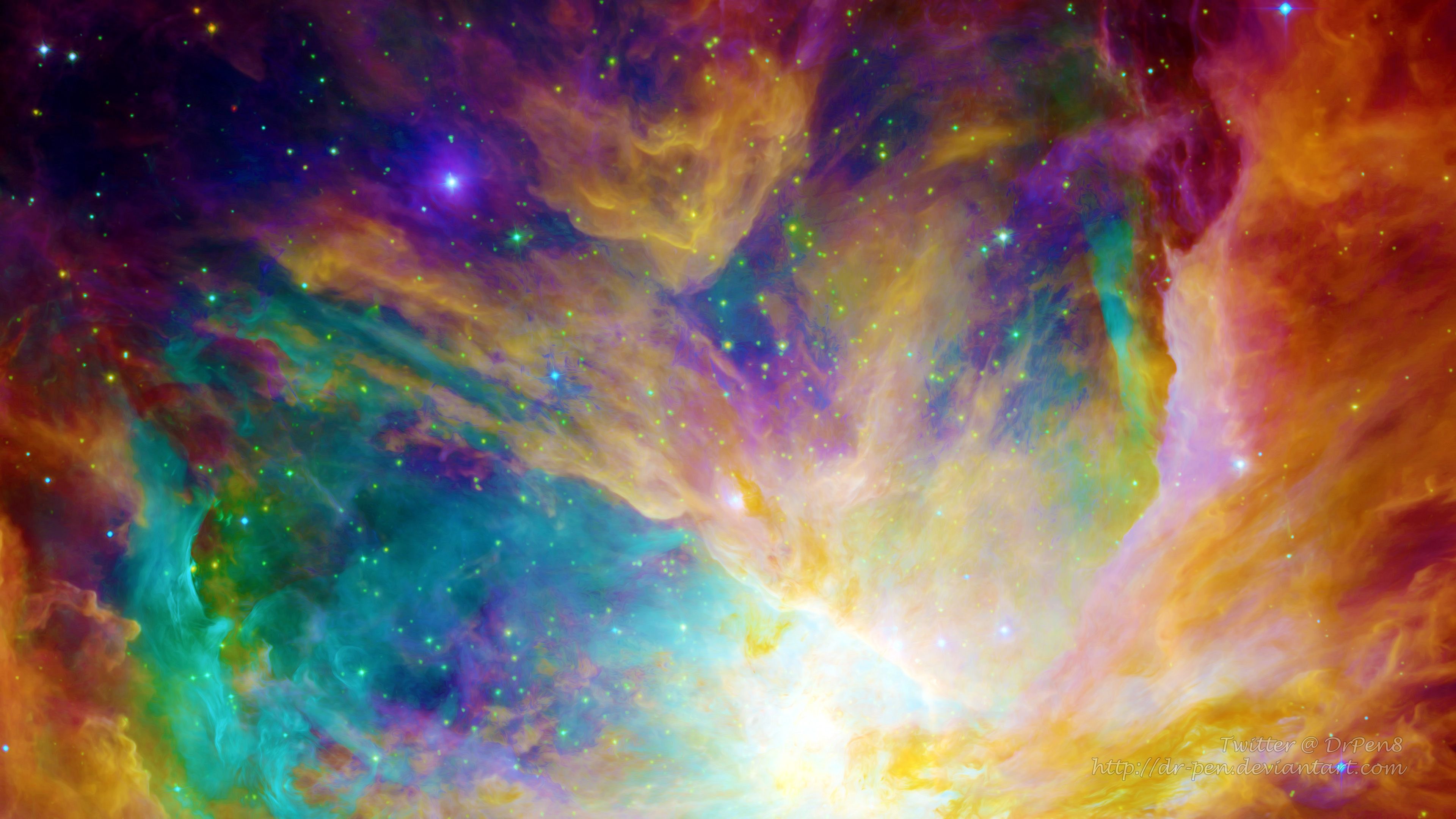 Rainbow Nebula Galaxy Background