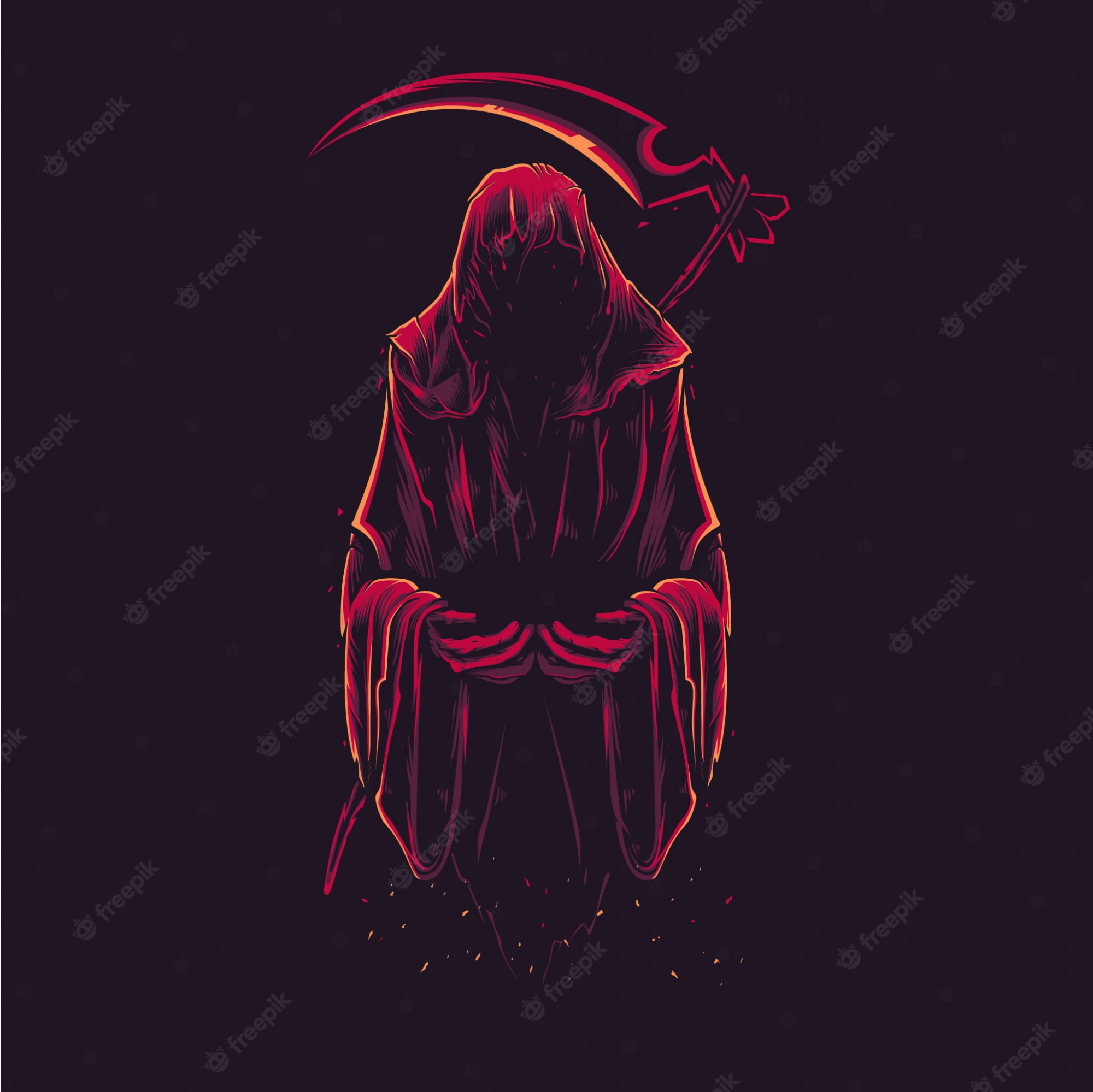 Red Grim Reaper Background