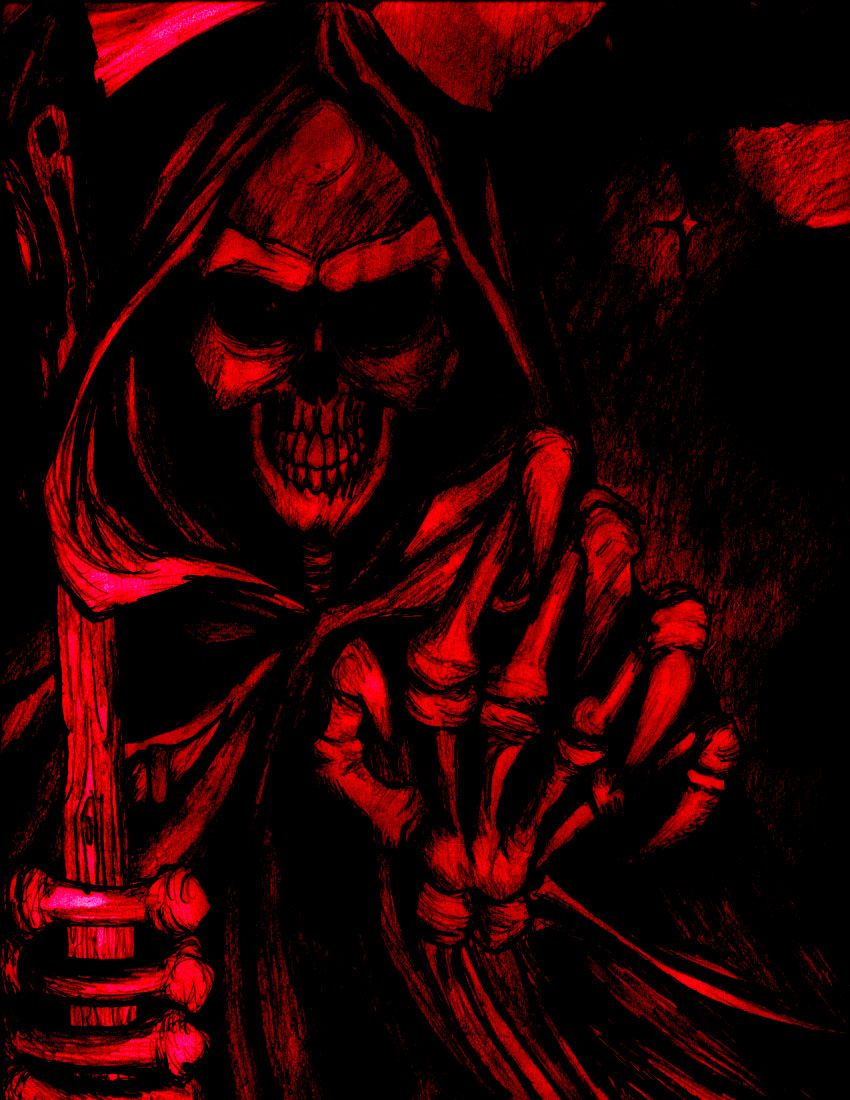 Red Grim Reaper Background