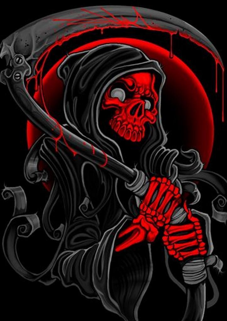 Red Grim Reaper Background