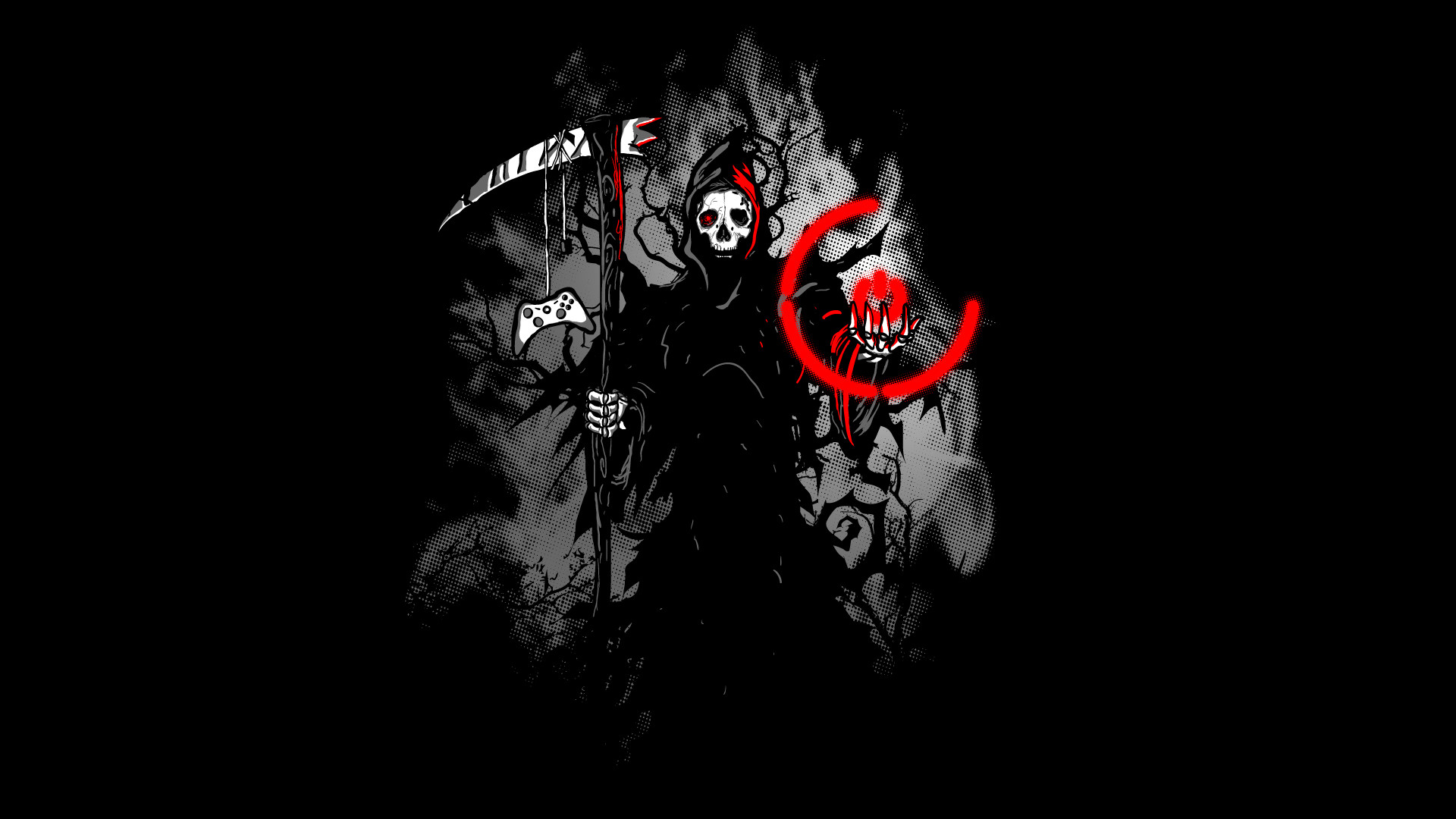 Red Grim Reaper Background