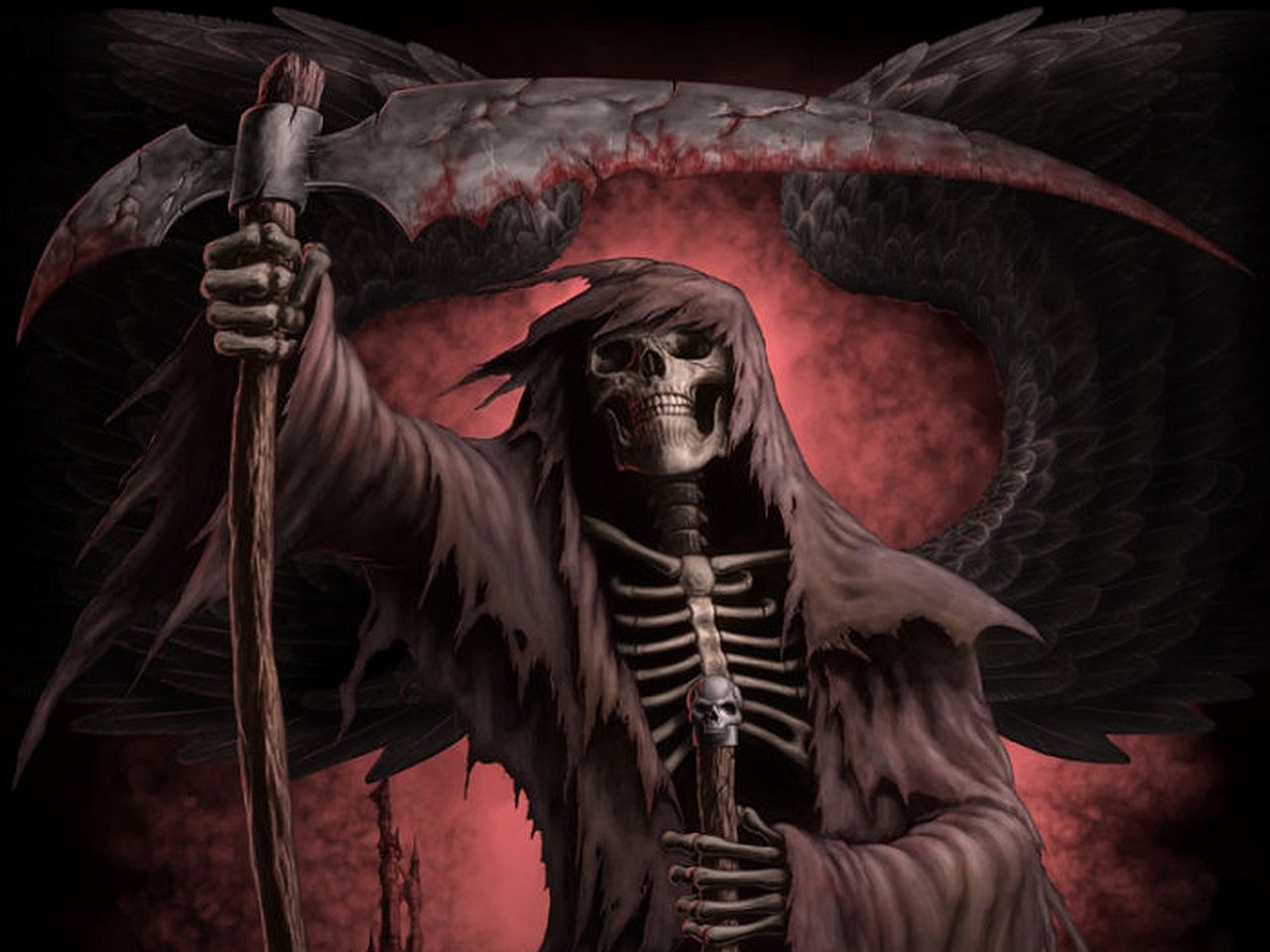 Red Grim Reaper Background