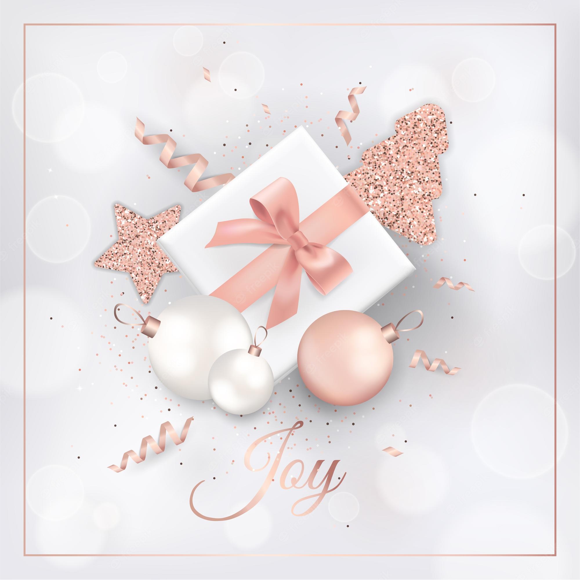 Rose Gold Elegant Christmas Background