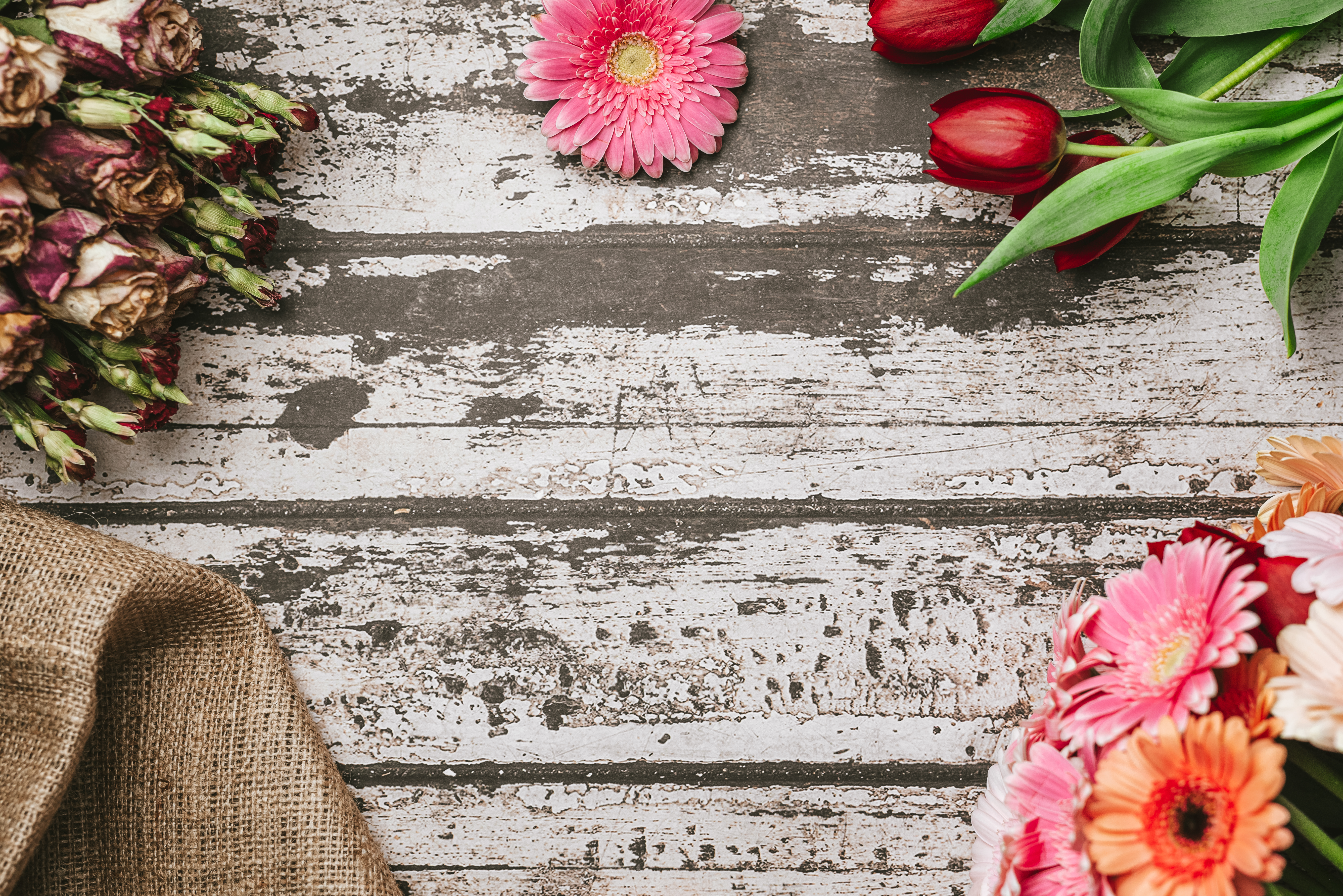 Rustic Flowers Background