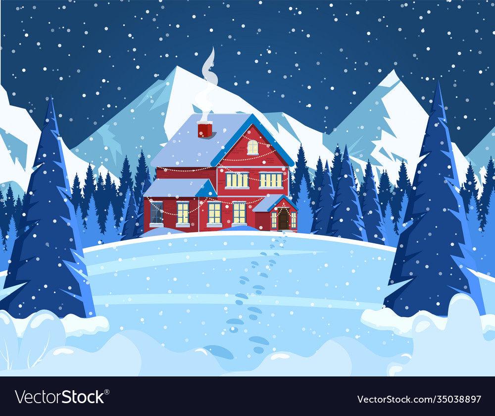 Snowy Village Background