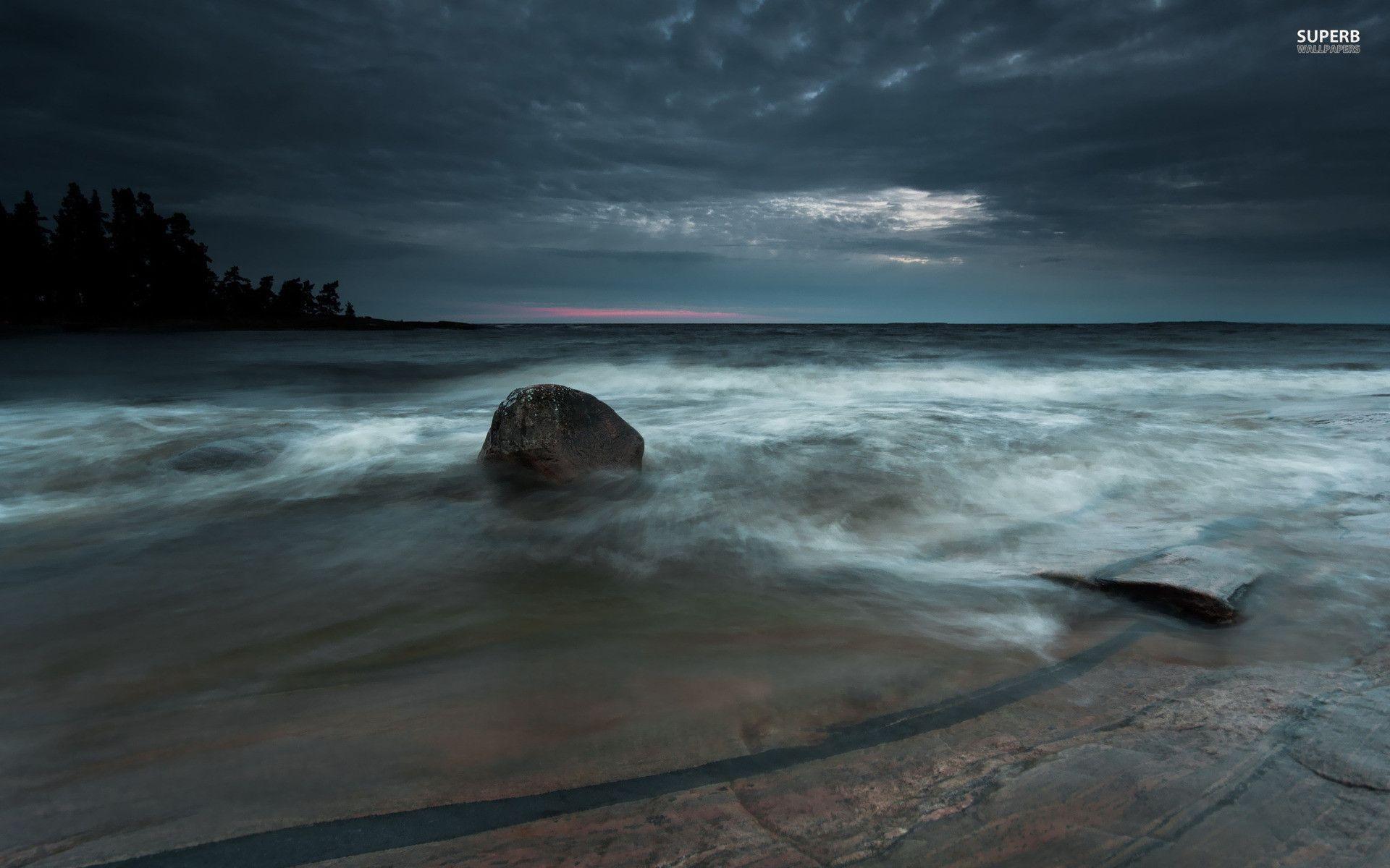 Stormy Beach Background