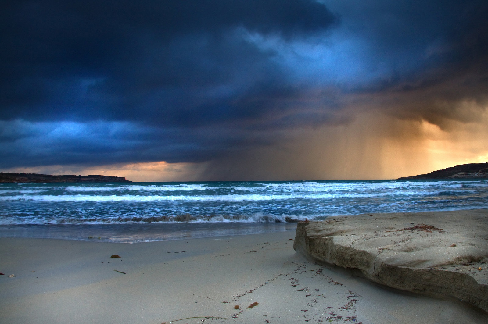 Stormy Beach Background