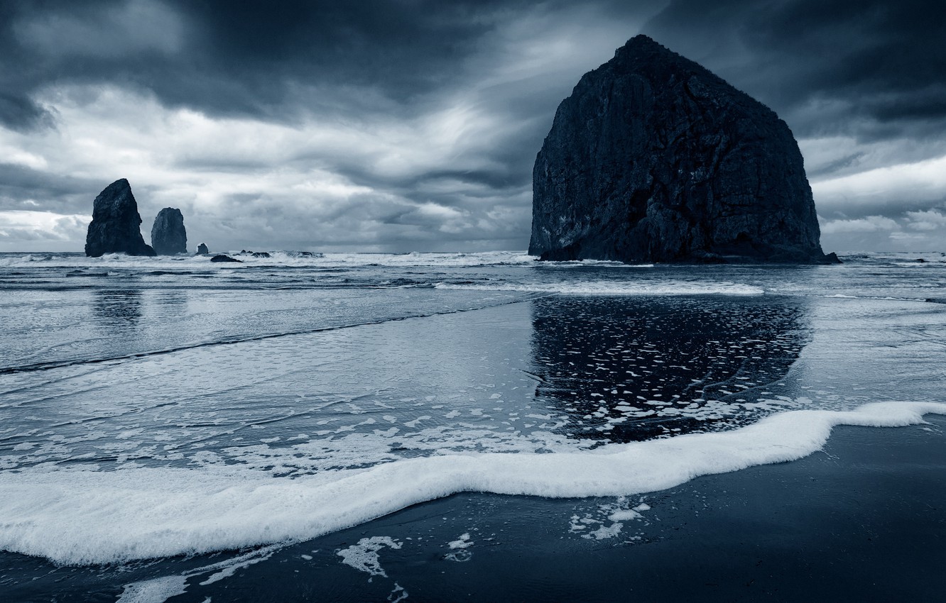 Stormy Beach Background