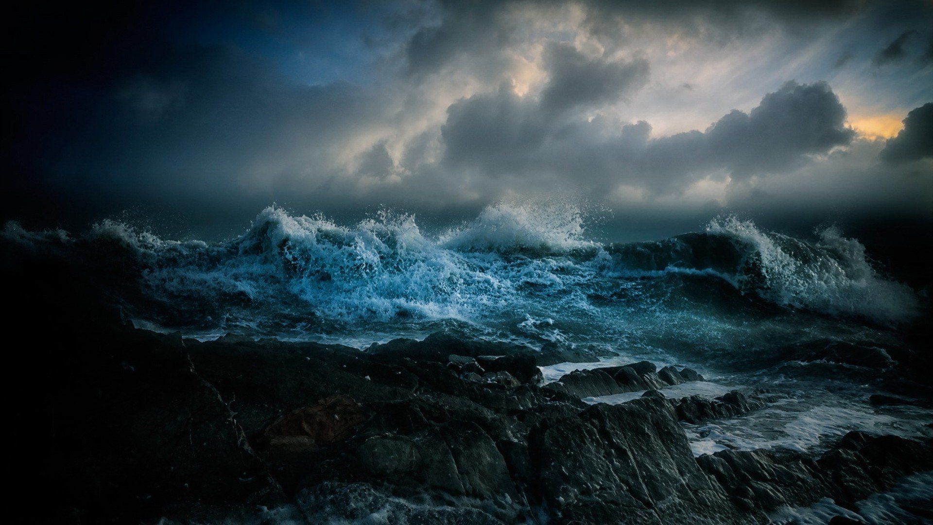 Stormy Beach Background