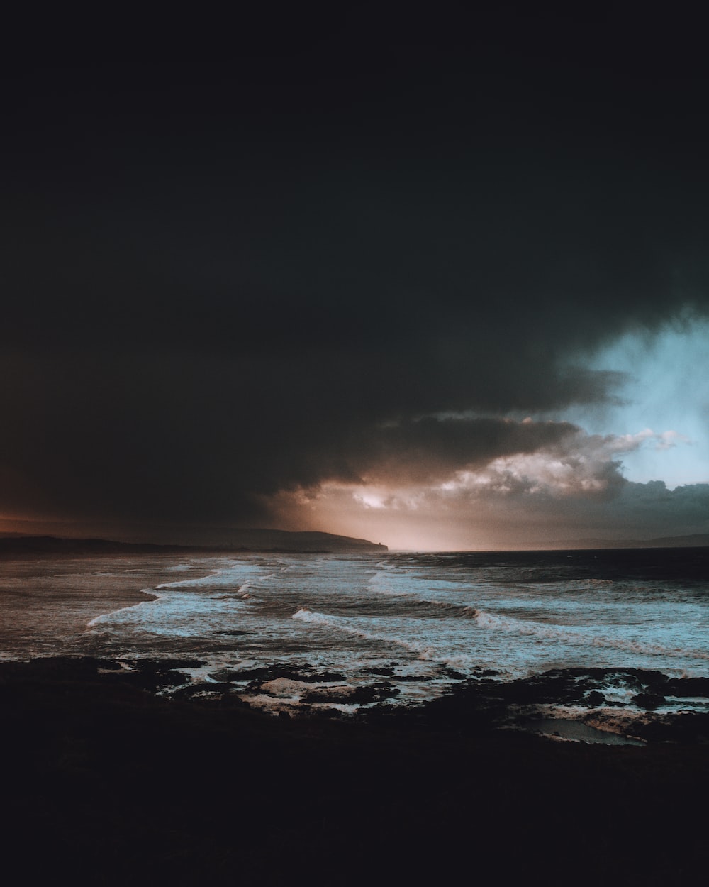 Stormy Beach Background