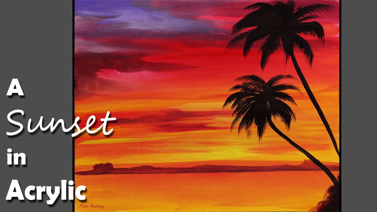 Sunset Painting Background