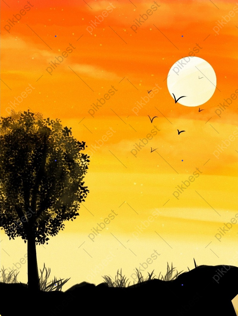 Sunset Painting Background