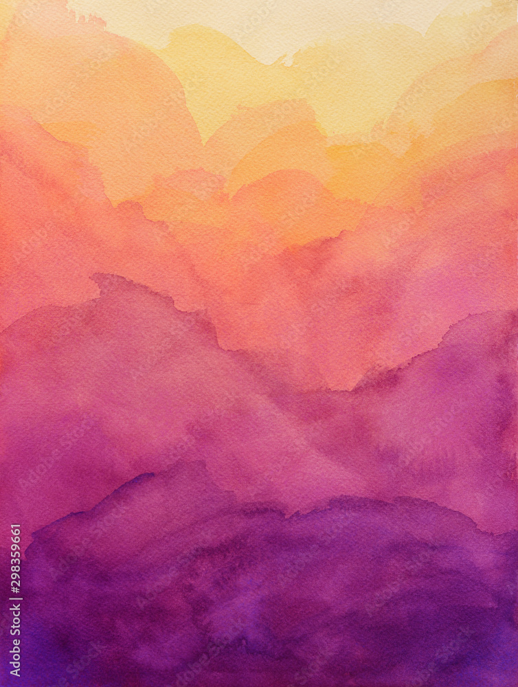 Sunset Watercolor Background