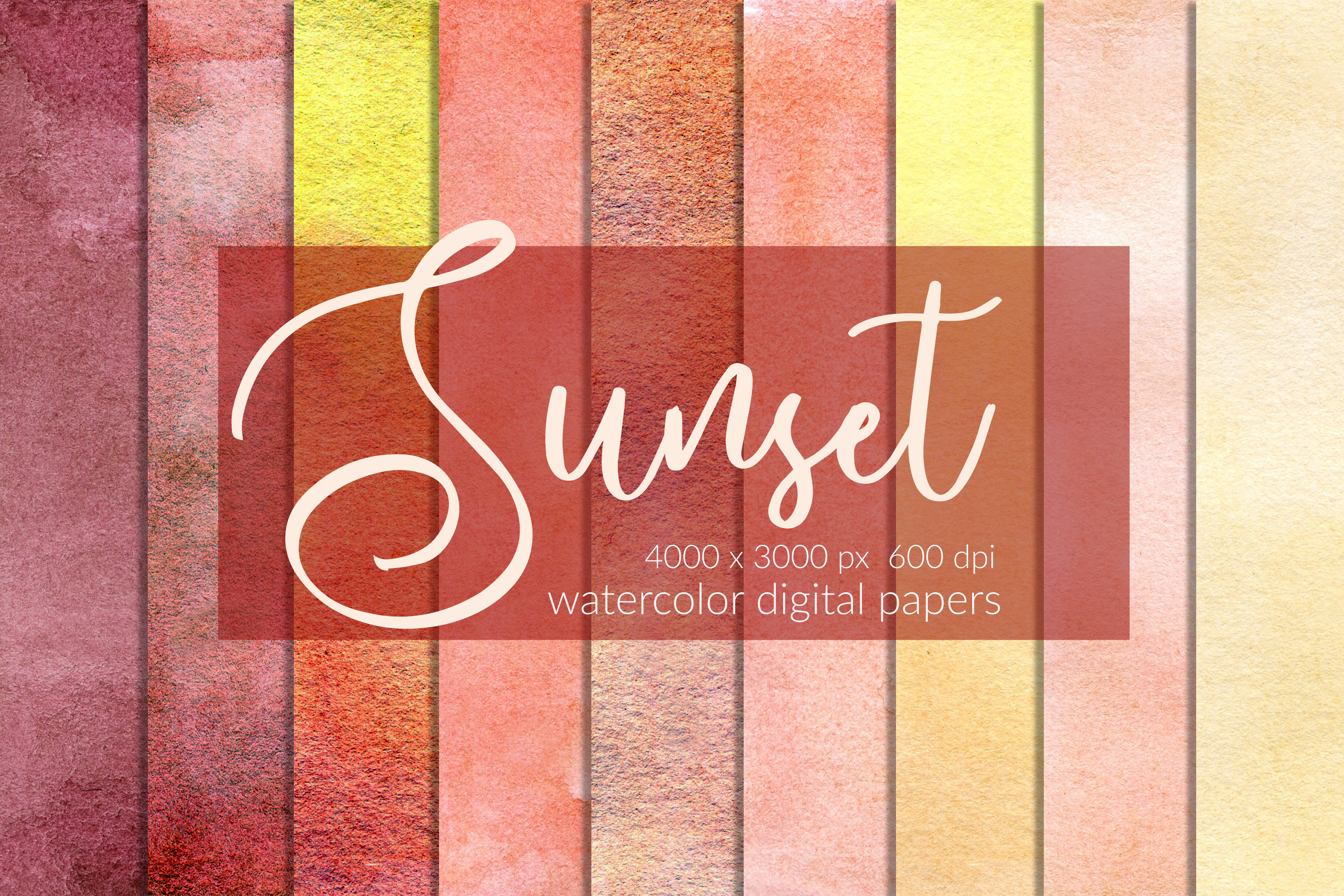 Sunset Watercolor Background