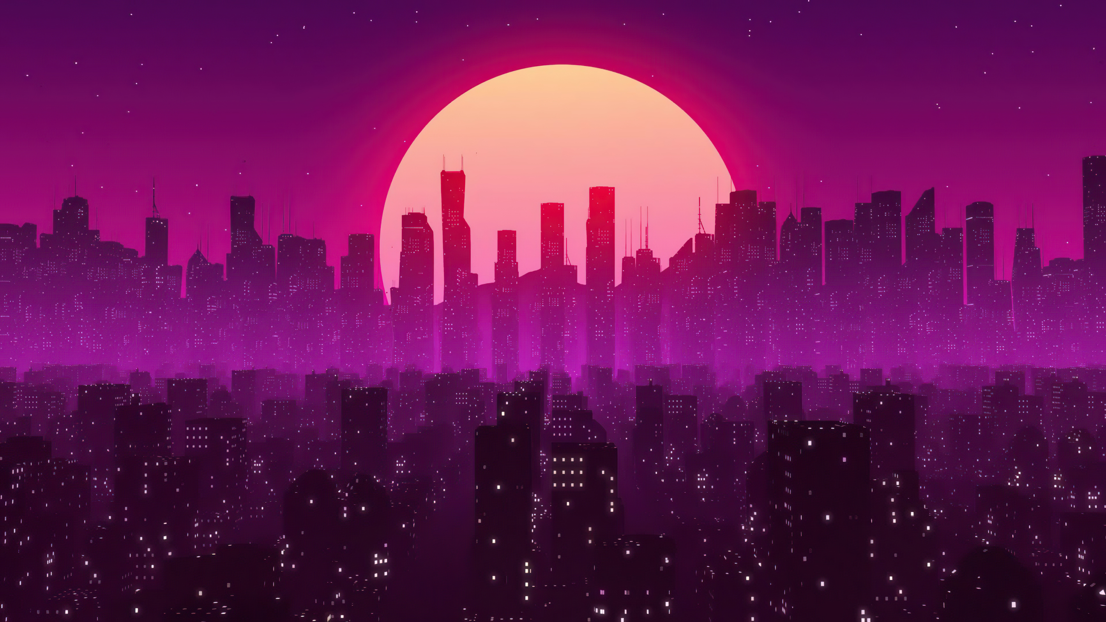 Vaporwave City Background