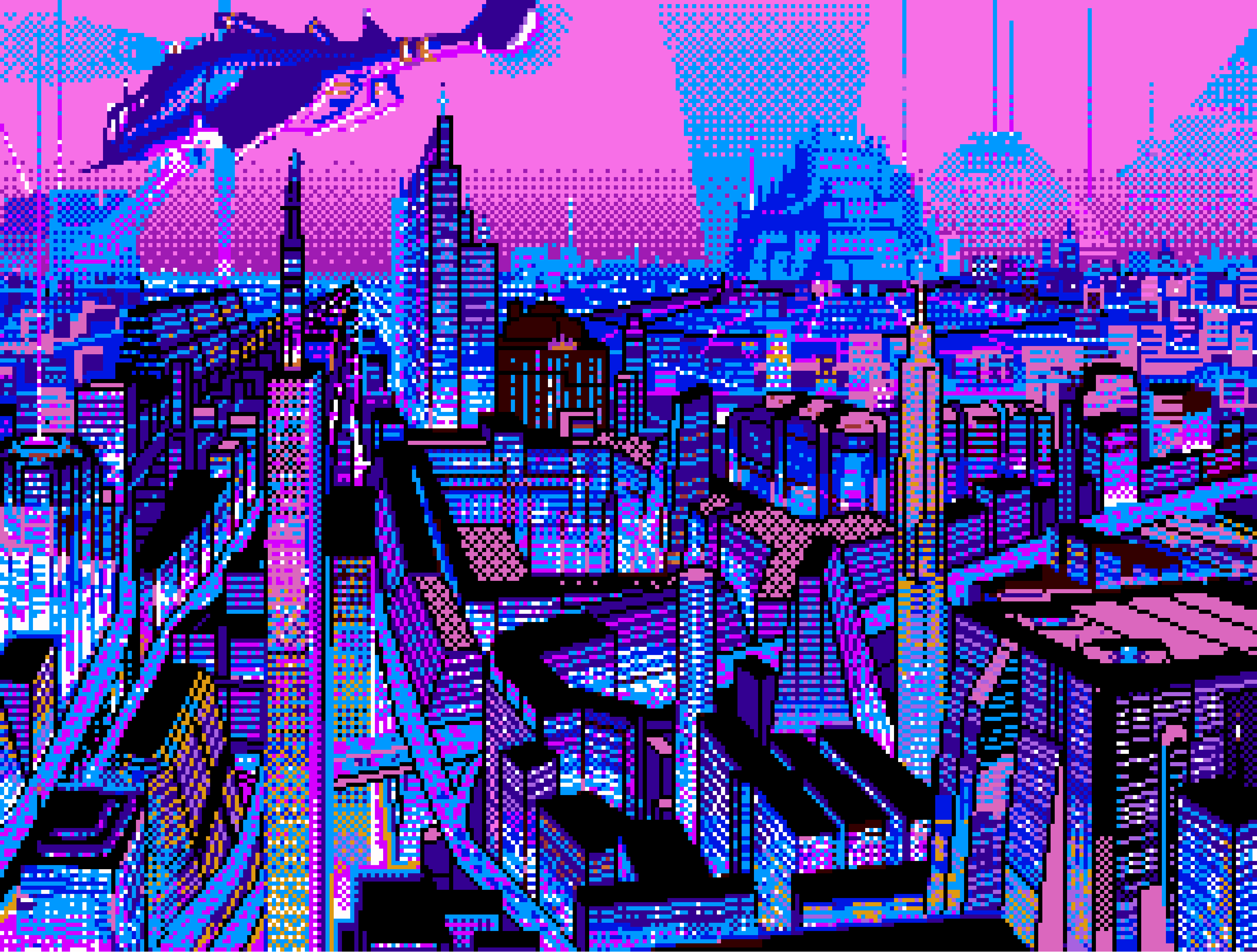 Vaporwave City Background