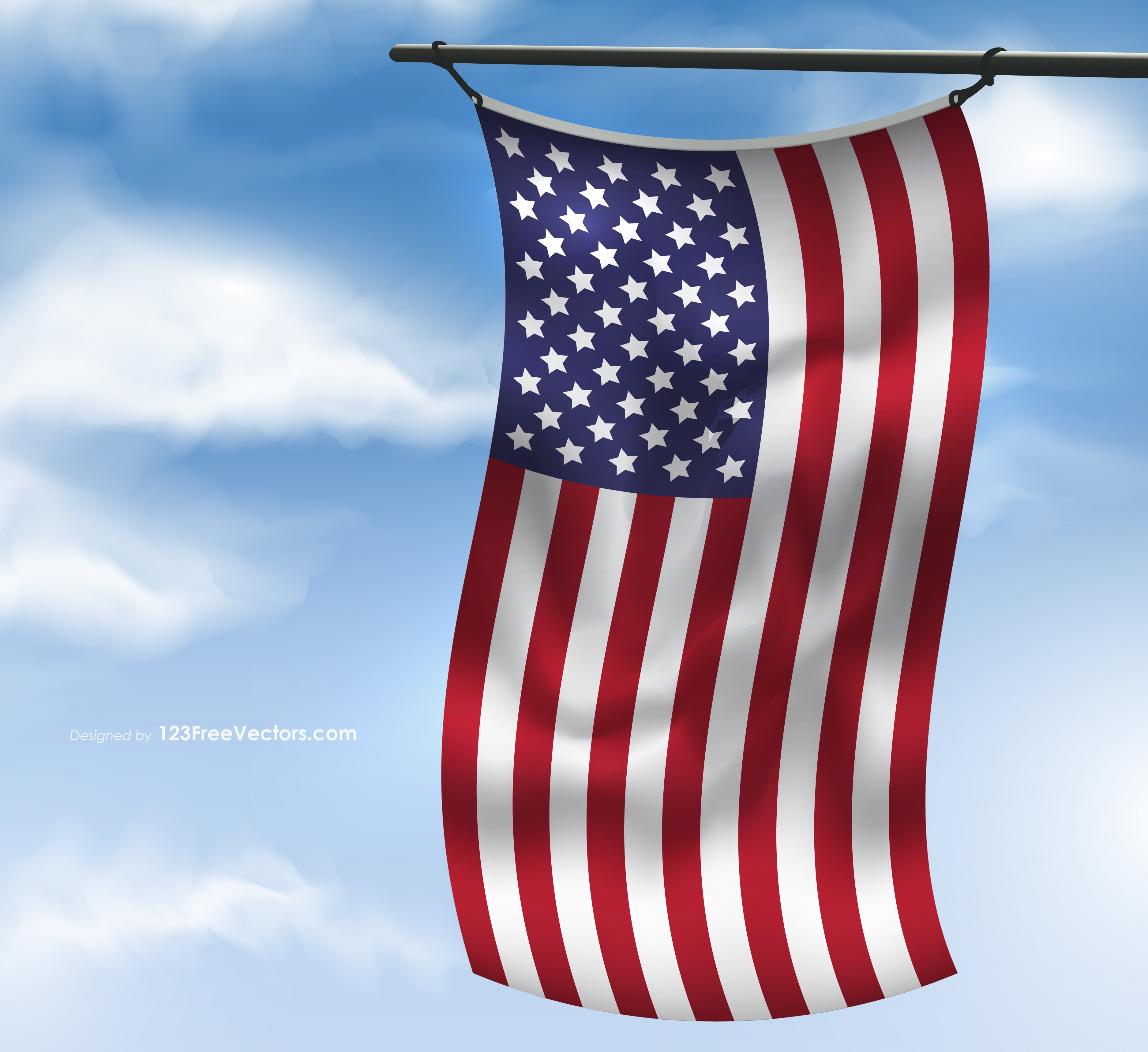 Vertical American Flag Background