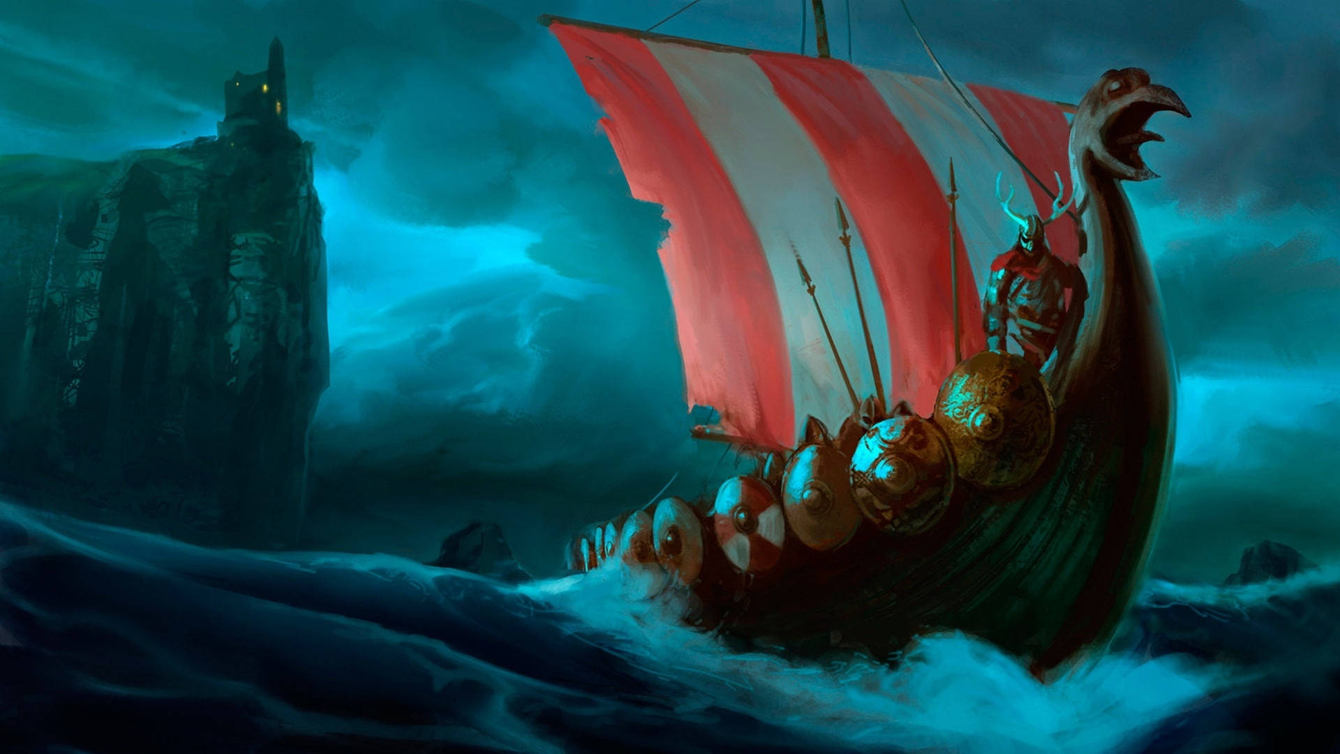 Viking Ship Background