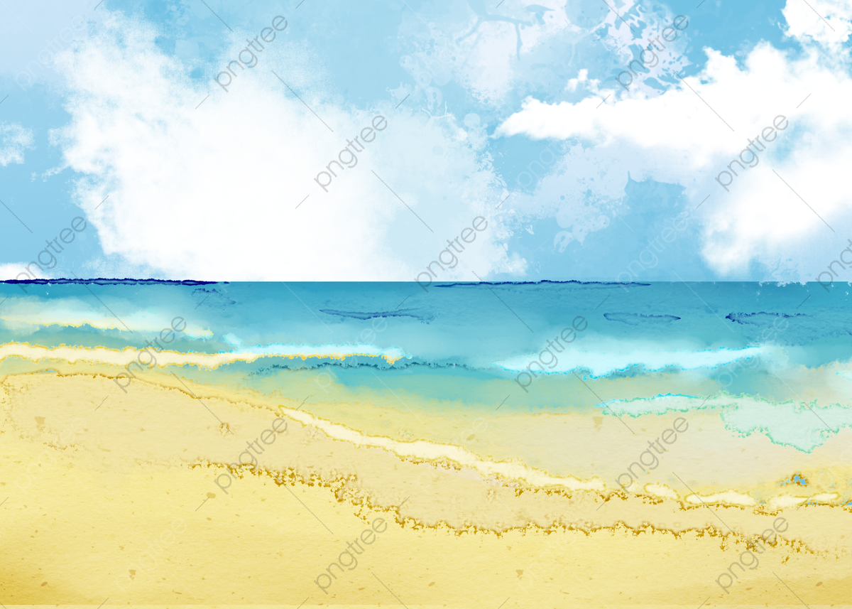 Watercolor Beach Background