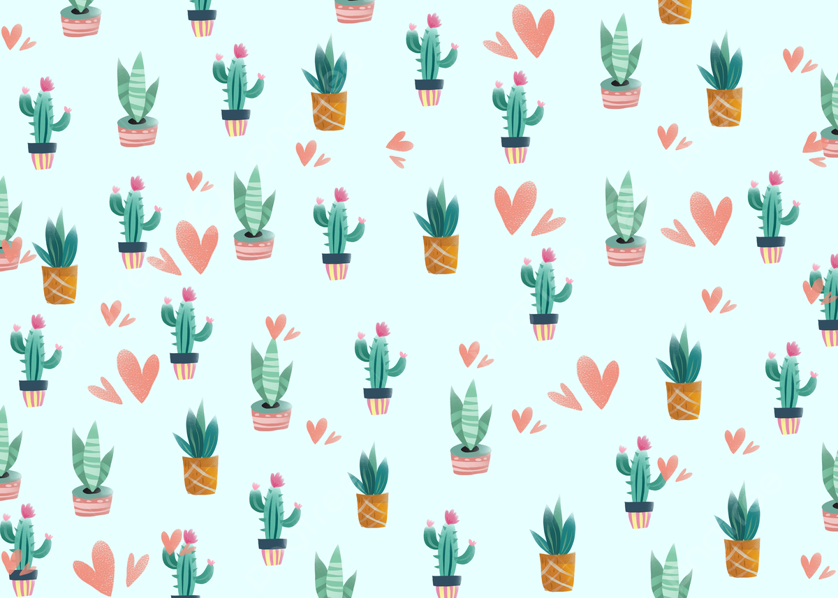 Watercolor Cactus Background