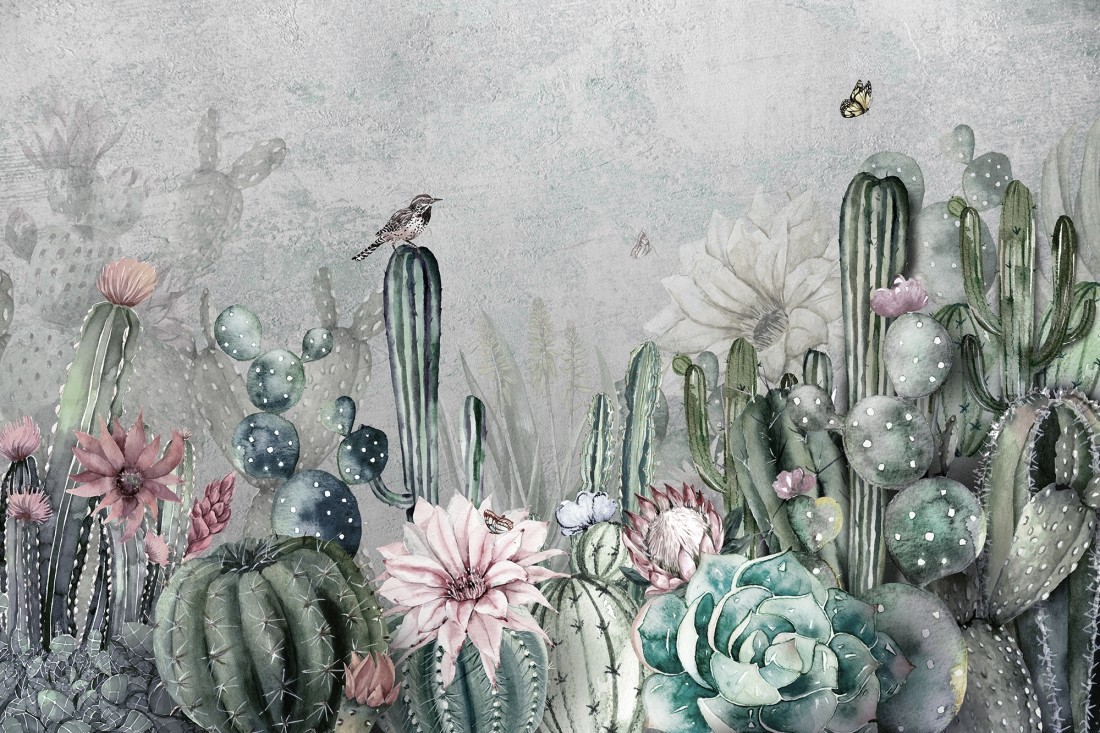 Watercolor Cactus Background