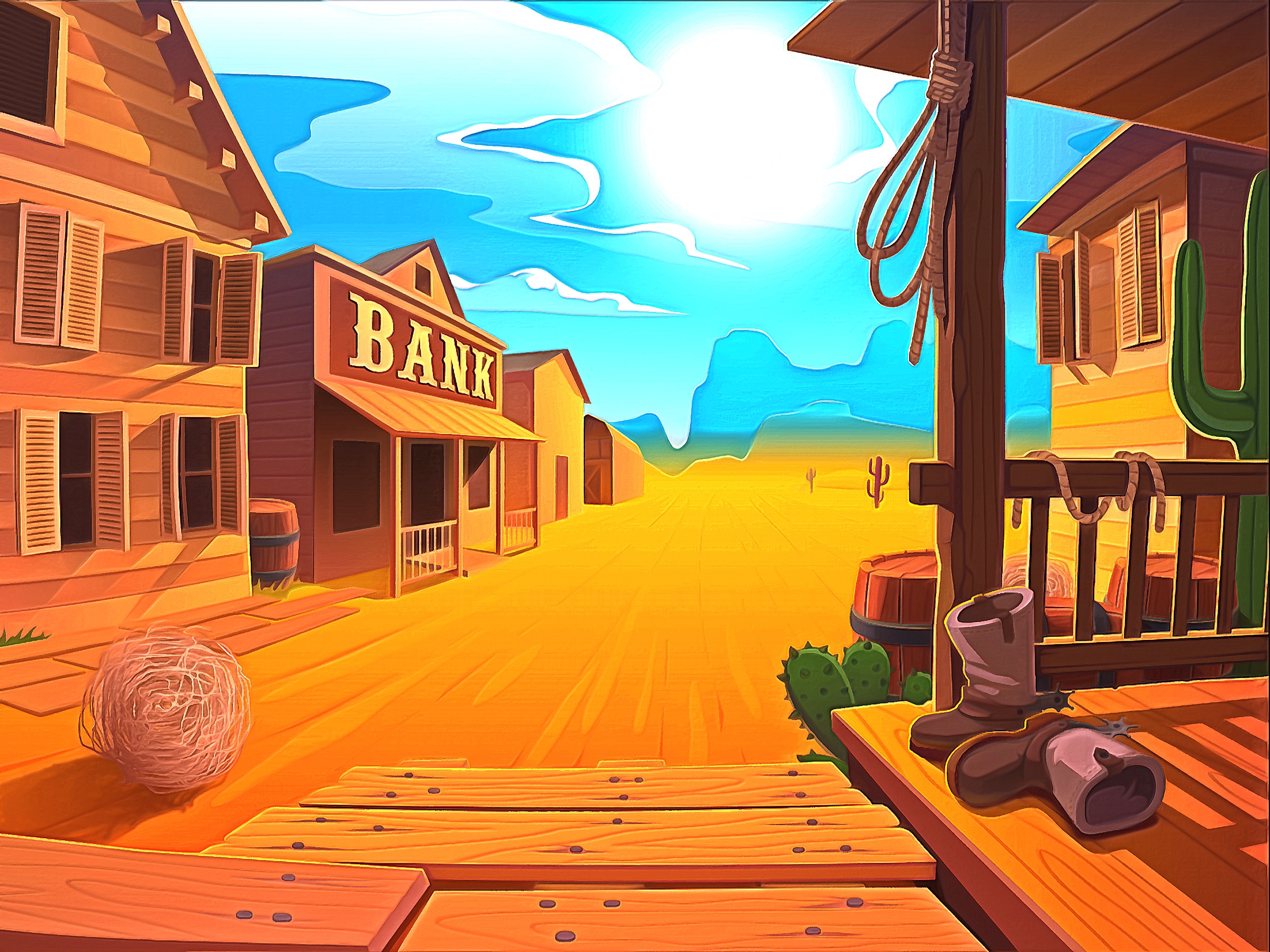 Western Cartoon Background